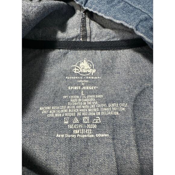 Disney World Spirit Jersey Hooded Denim Pullover Size Large Unisex - Picture 3 of 10